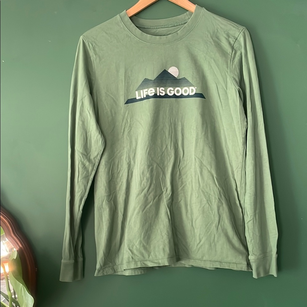 Life Is Good Green Long Sleeve Tee